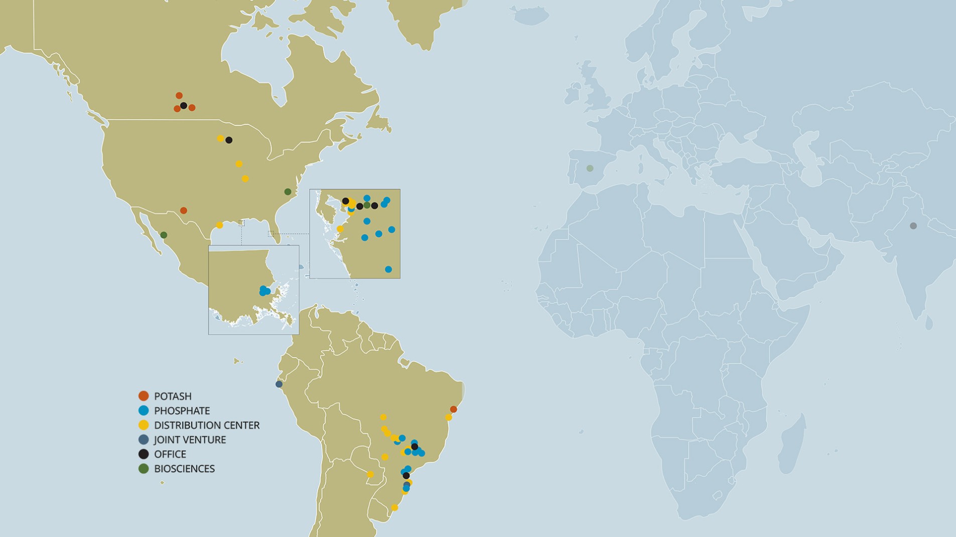 North-South America Map